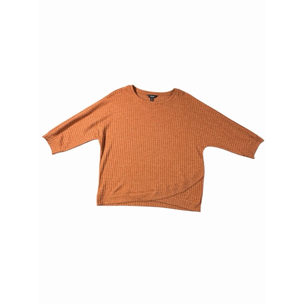 Simply Vera Vera Wang Women's Medium Rust Ribbed Knit Dolman Sleeve Top